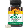 Country Life Dry Vitamin A tablets front bottle view