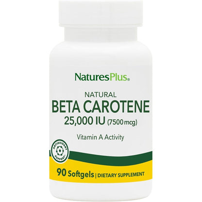 NaturesPlus Natural Beta Carotene 25,000 IU bottle front view