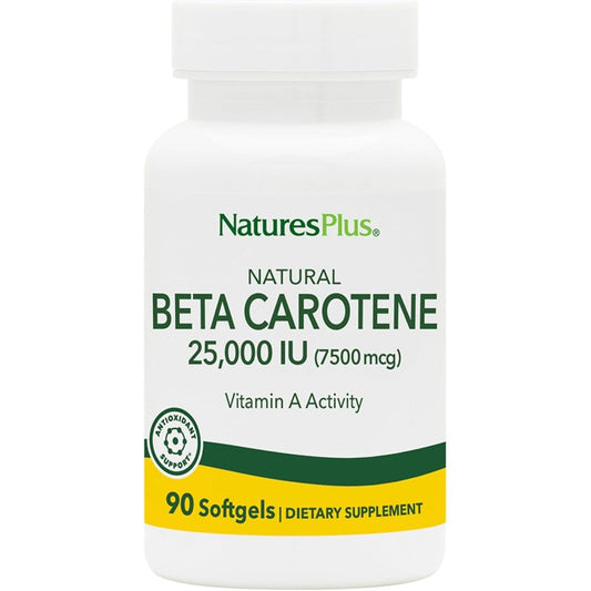 NaturesPlus Natural Beta Carotene 25,000 IU bottle front view