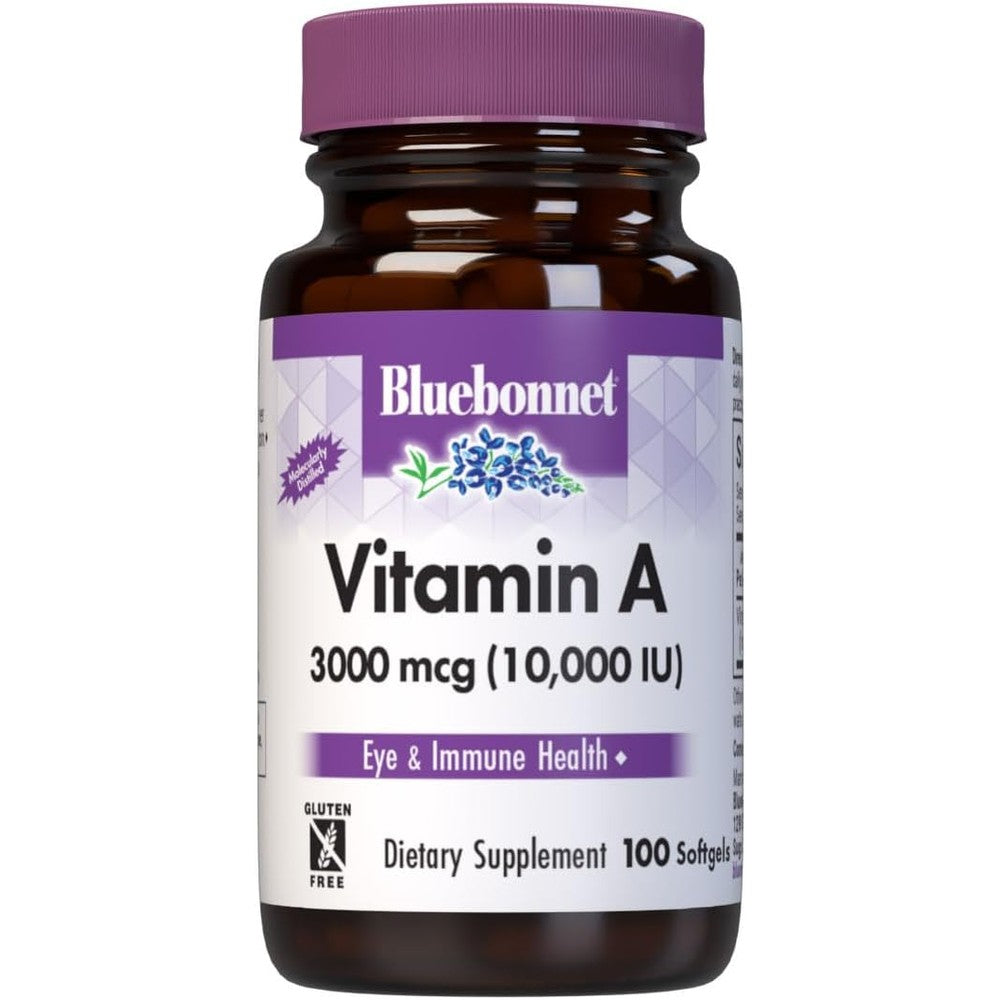 Bluebonnet Nutrition Vitamin A 10000 IU softgel bottle front view