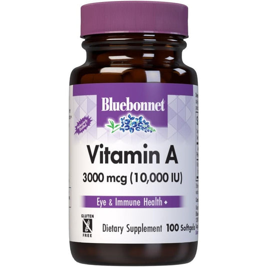 Bluebonnet Nutrition Vitamin A 10000 IU softgel bottle front view