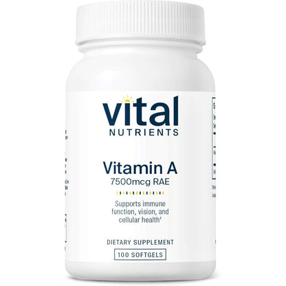 Vital Nutrients Vitamin A 7500mcg RAE bottle front view