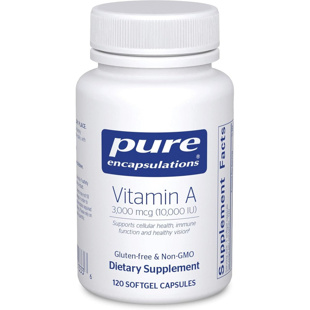 Pure Encapsulations Vitamin A 3000 mcg bottle front view