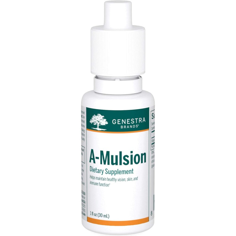 Genestra Brands A-Mulsion Vitamin A Liquid supplement bottle front view