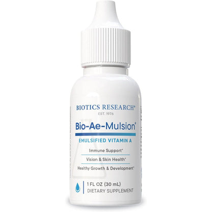 Biotics Research Bio Ae Mulsion Vitamin A liquid drops bottle front view
