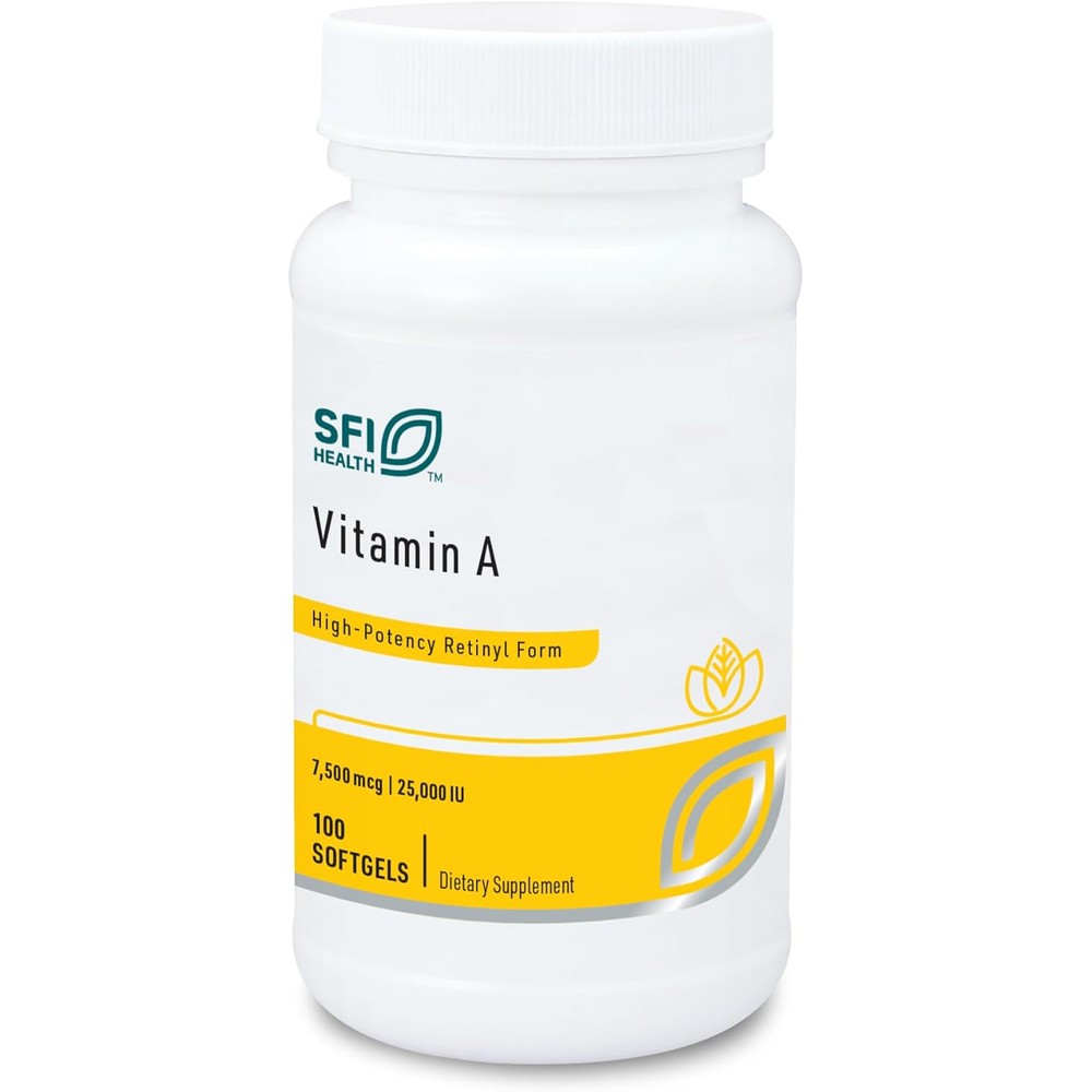 SFI Health Klaire Labs Vitamin A 25,000 IU bottle front view