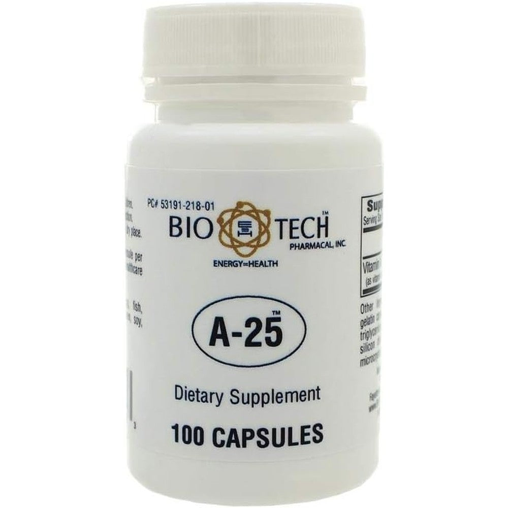 Bio-Tech Pharmacal A-25 Vitamin A front view bottle supplement