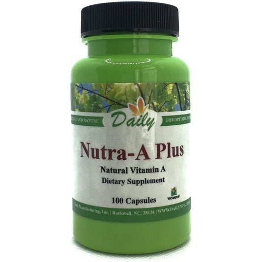 Daily Manufacturing Nutra-A Plus 100 Vegetarian Capsules bottle front view