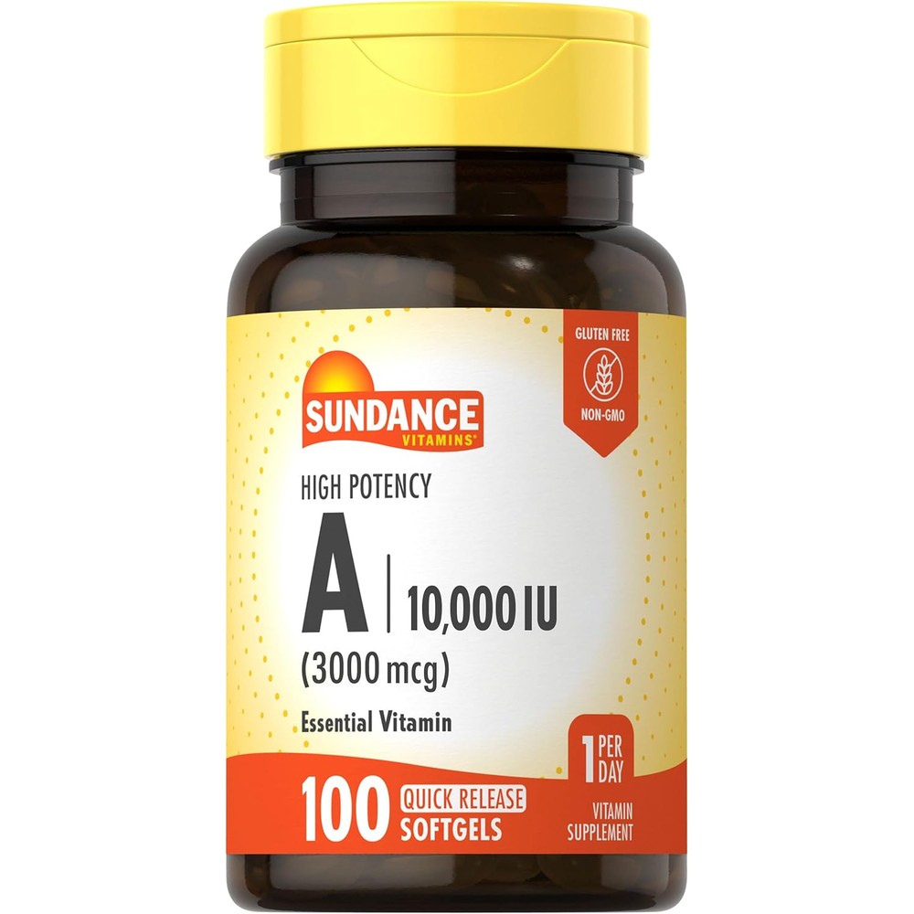 Sundance High Potency Vitamin A softgels bottle front view