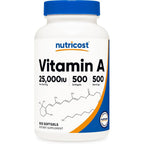 Nutricost Vitamin A 25000 IU 500 Softgels front view bottle