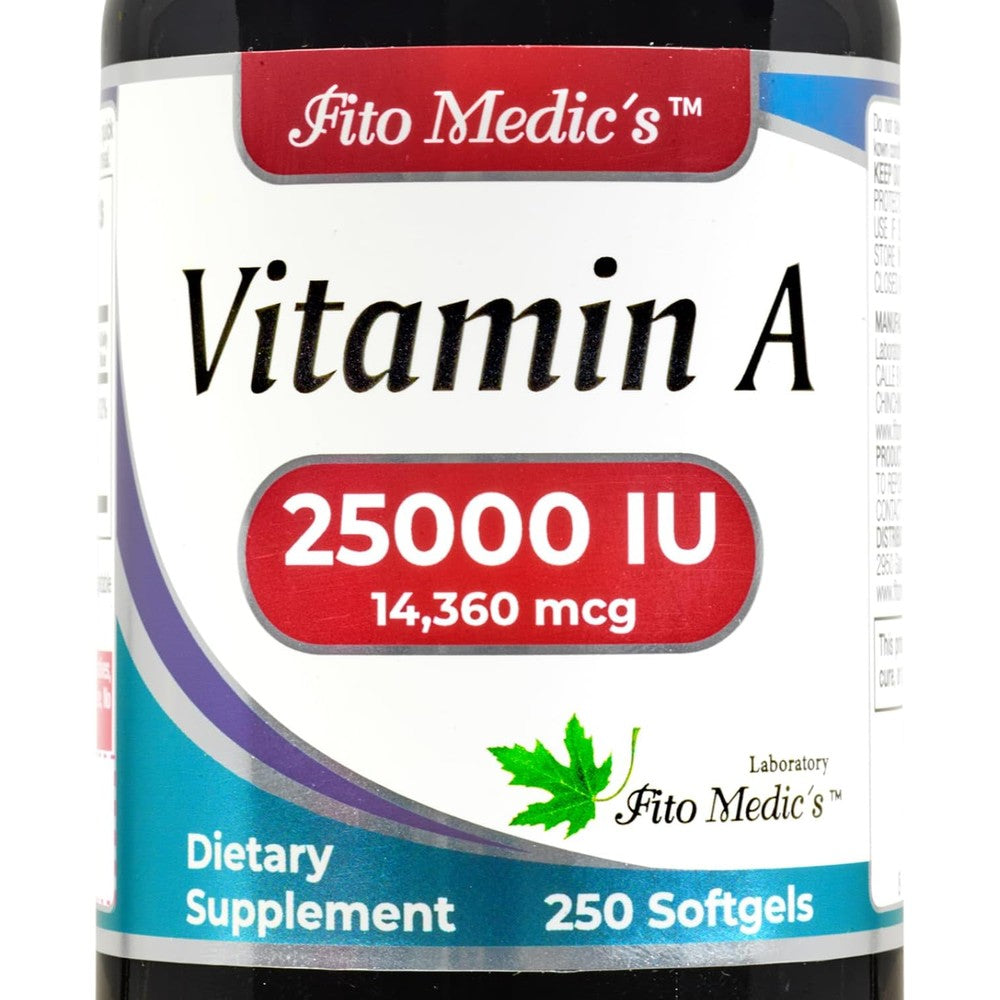 Fito Medic's Lab Vitamin A 25000 IU bottle front view