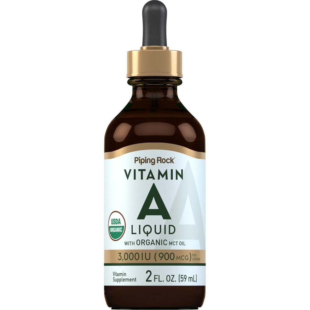 Piping Rock liquid Vitamin A drops front view bottle