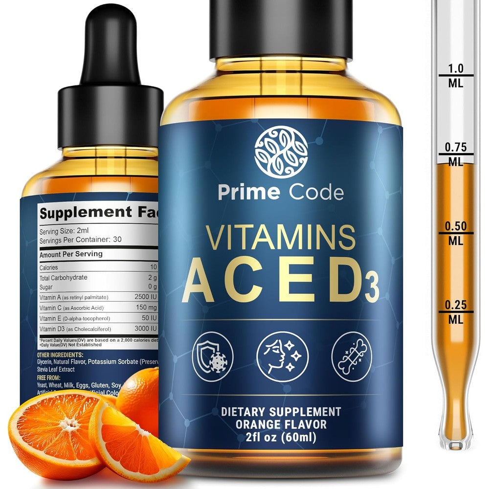 Prime Code Vitamin A liquid drops front view bottle packaging