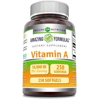 Amazing Nutrition Vitamin A 10000 IU front bottle view