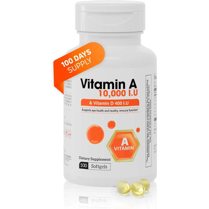 Nutra Nutrition Vitamin A And D3 Softgels Front View Bottle