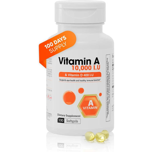 Nutra Nutrition Vitamin A and D3 front label view