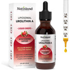 Natisland Liposomal Urolithin A Liquid Drops front bottle view showcasing cellular support supplement