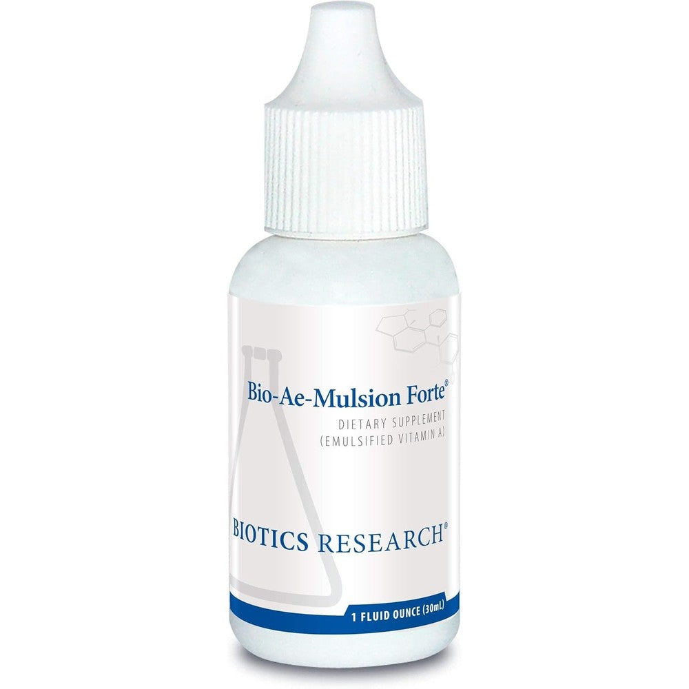 Biotics Research Bio-Ae-Mulsion Forte Vitamin A bottle front view