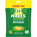 Halls Defense Assorted Citrus Vitamin C Drops front view economy pack