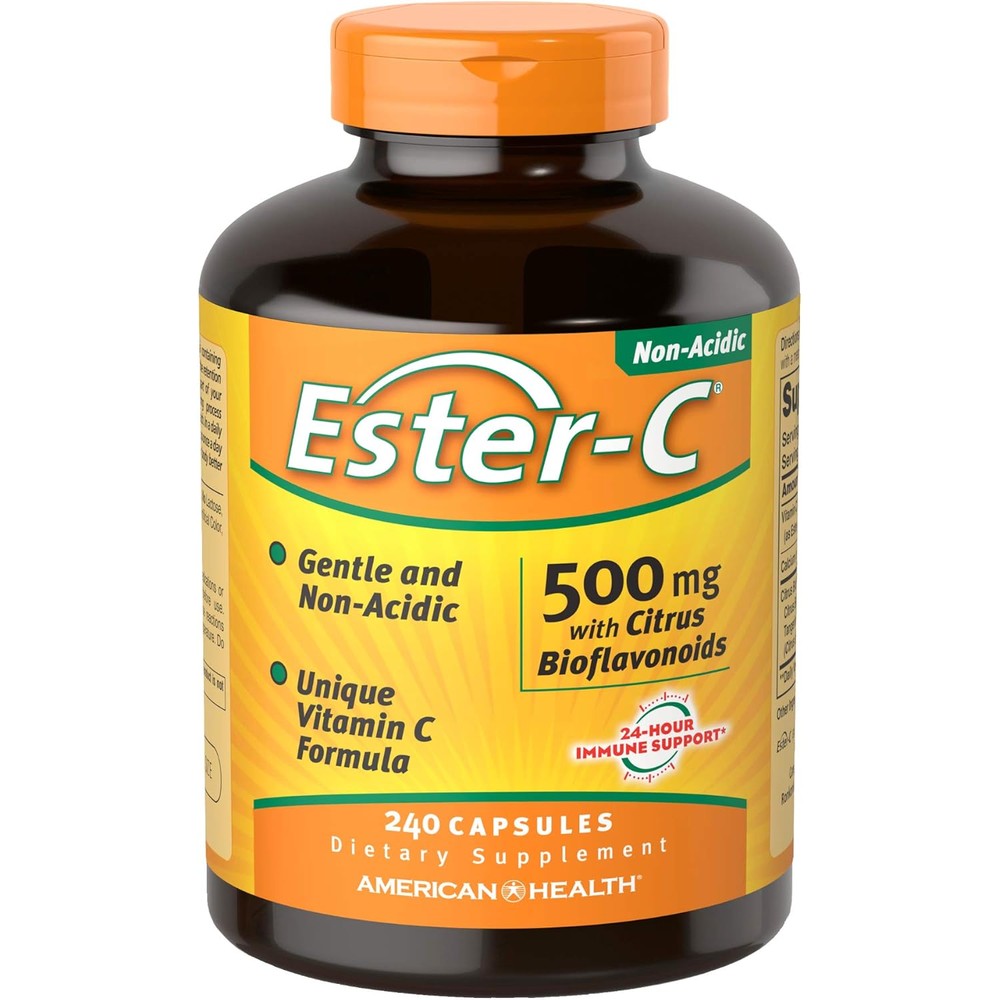 American Health Ester Vitamin C front view of the brown bottle