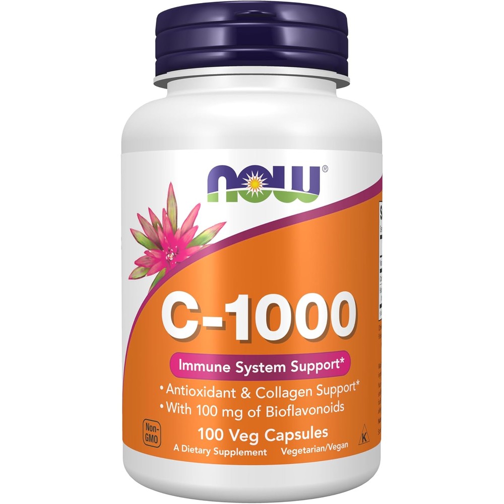 NOW Foods Vitamin C 1000mg front view supplement bottle