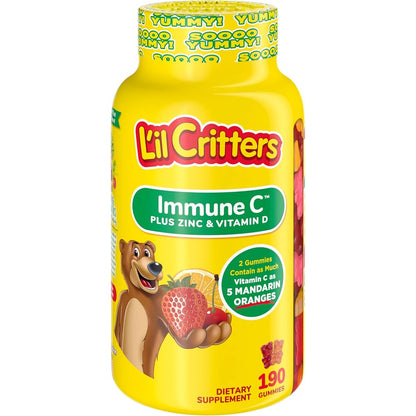 Lil Critters Kids Immune C 190 daily Gummy Kids Gummies bottle front view for children immunity support