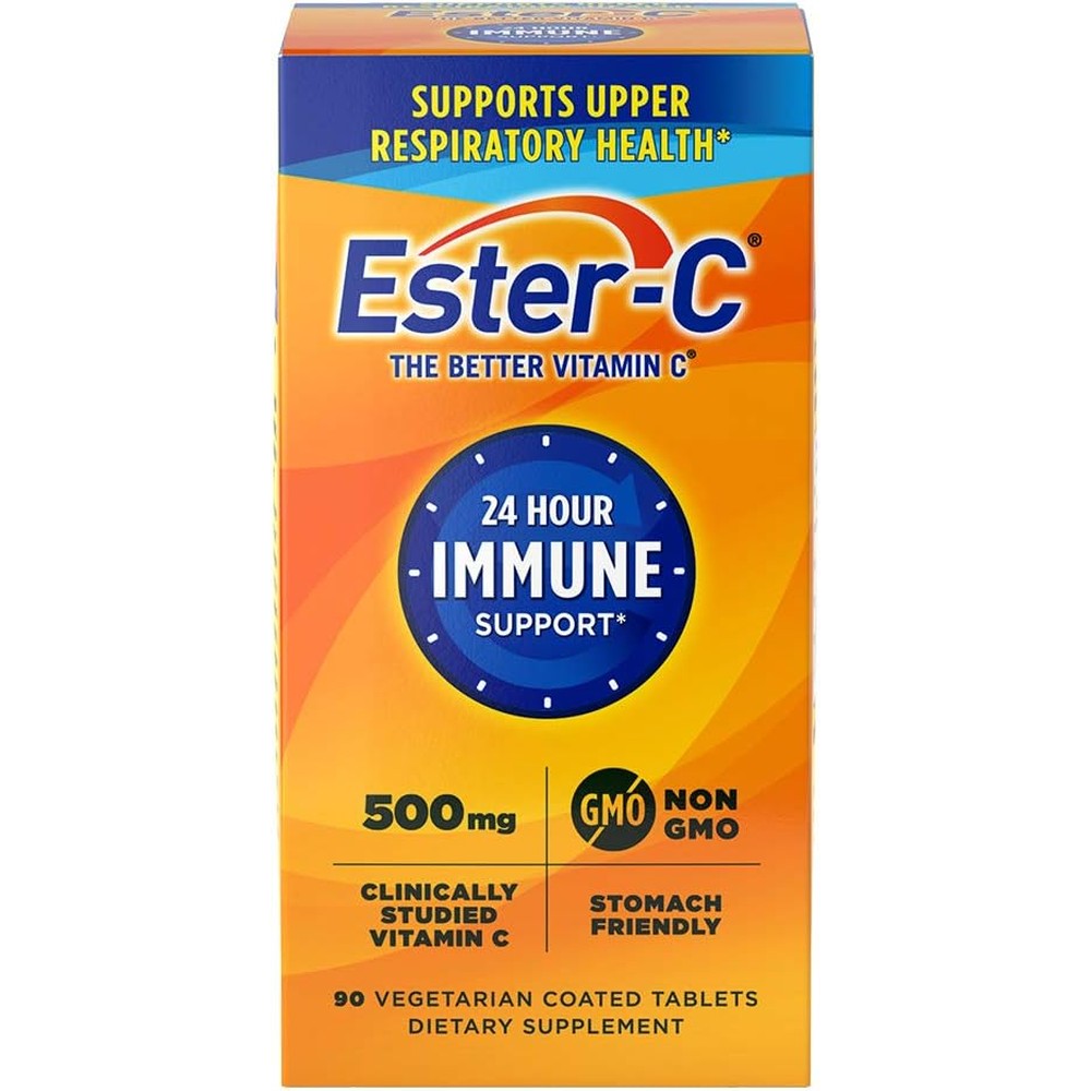 Ester-C vitamin C 500 mg tablets front view packaging