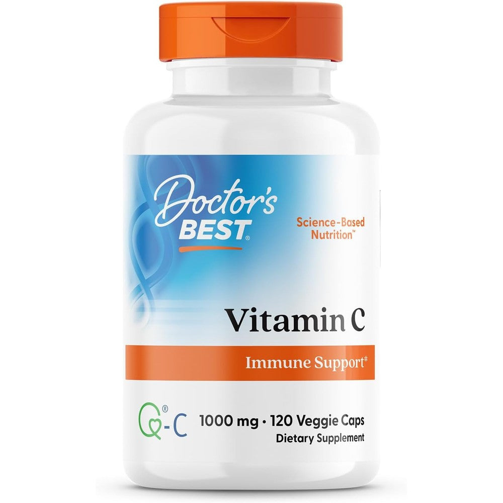 Doctor's Best Vitamin C 1000mg Quali-C 120 Capsules front view container