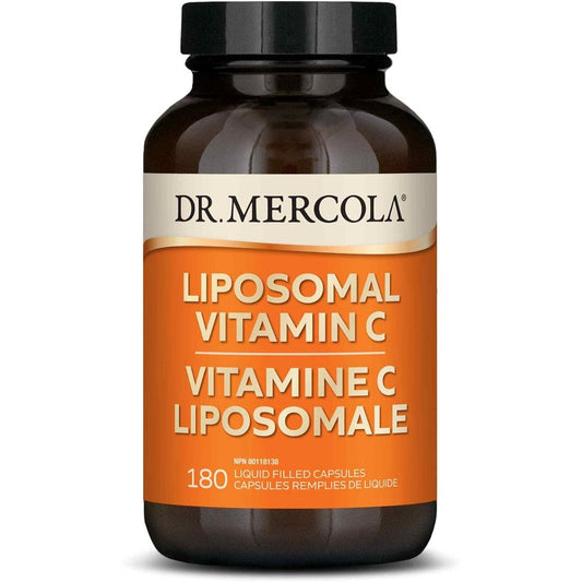 Dr. Mercola Liposomal Vitamin C 180 capsules bottle front view showing product labeling