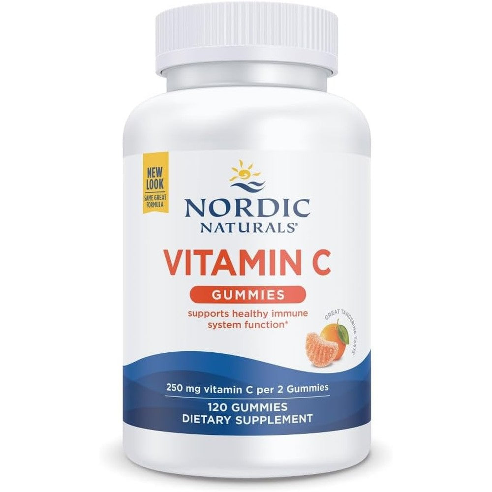 Nordic Naturals Vitamin C Tart Tangerine Gummies bottle front view