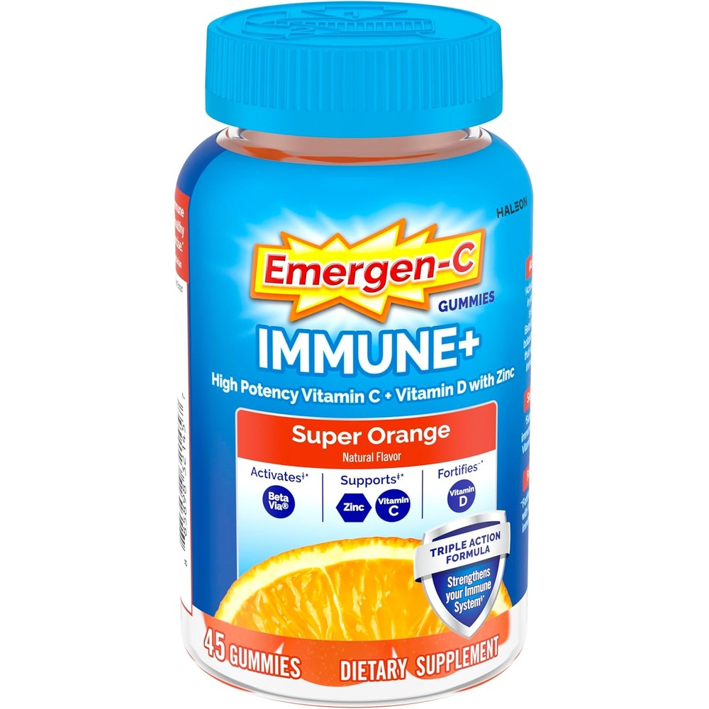 Haleon Emergen-C Immune Plus Gummies front view bottle packaging