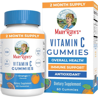 MaryRuth Organics Vegan Vitamin C Gummies front view bottle for immune support