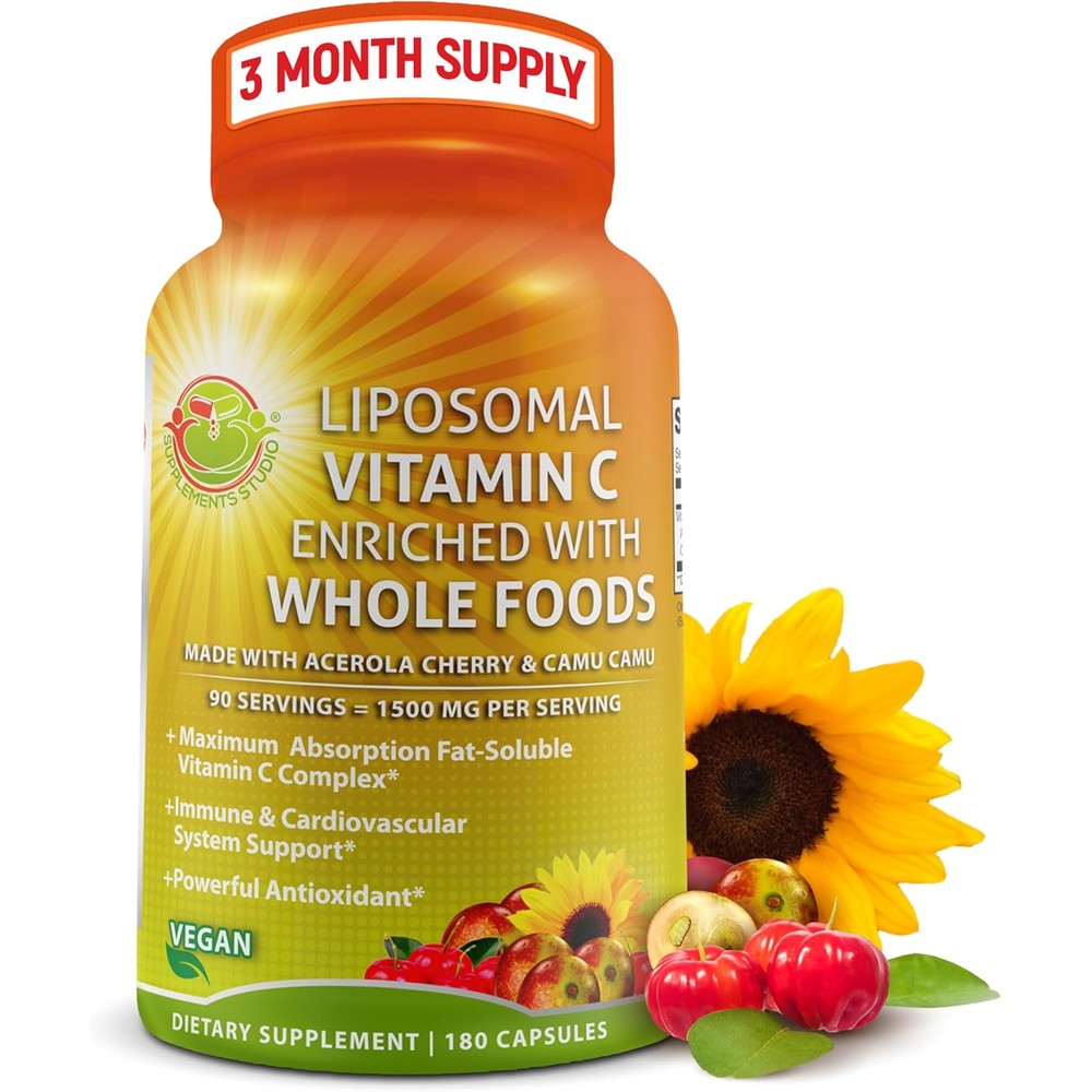 Supplements Studio Liposomal Vitamin C 1500mg capsules bottle front view