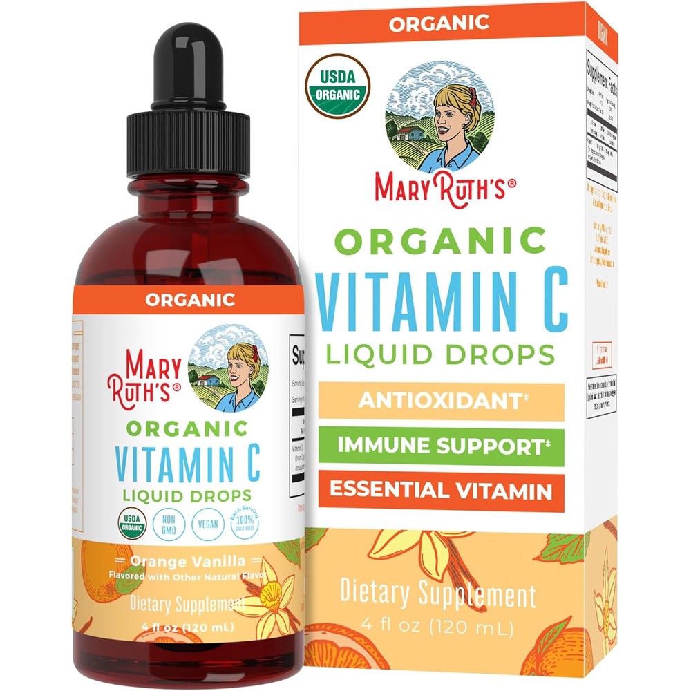 MaryRuth Organics liquid vitamin C drops front view packaging