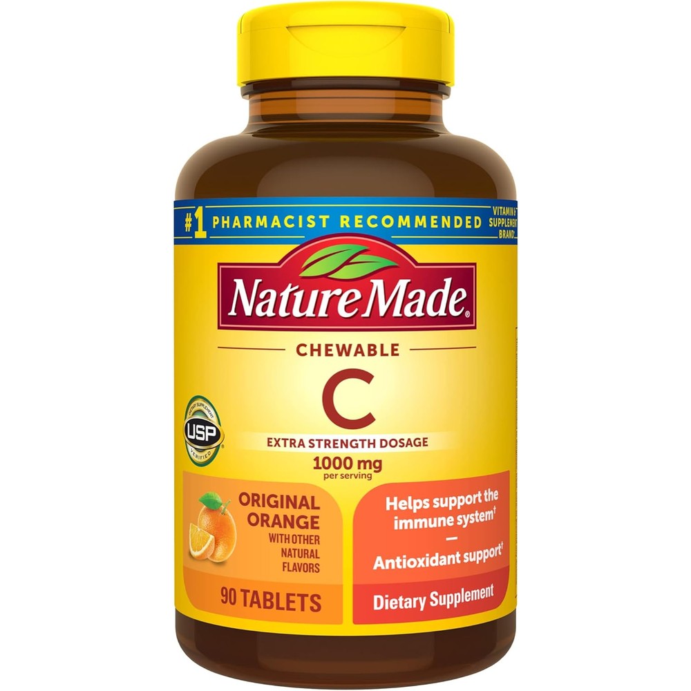 Nature Made chewable vitamin C 1000mg front view bottle packaging