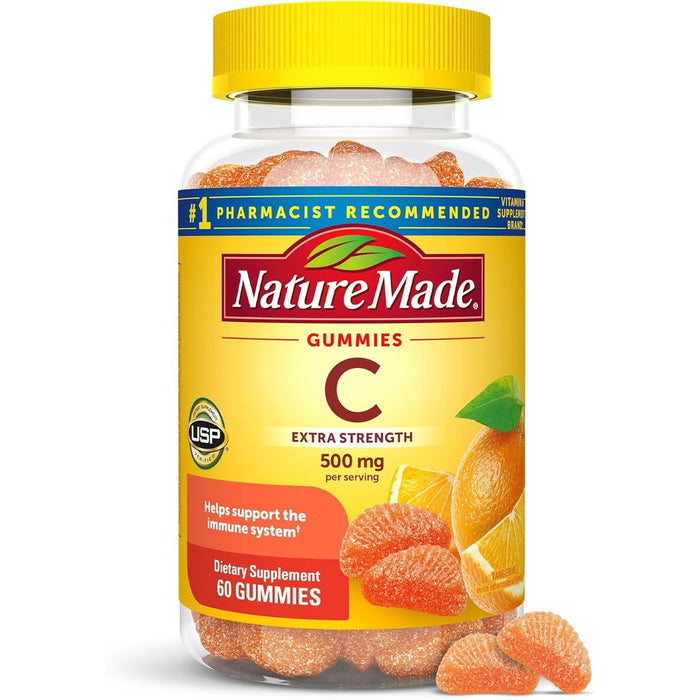 Nature Made extra strength vitamin c gummies front view of bottle