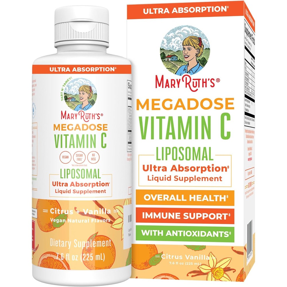 MaryRuth Organics Megadose Liquid Liposomal Vitamin C front bottle view