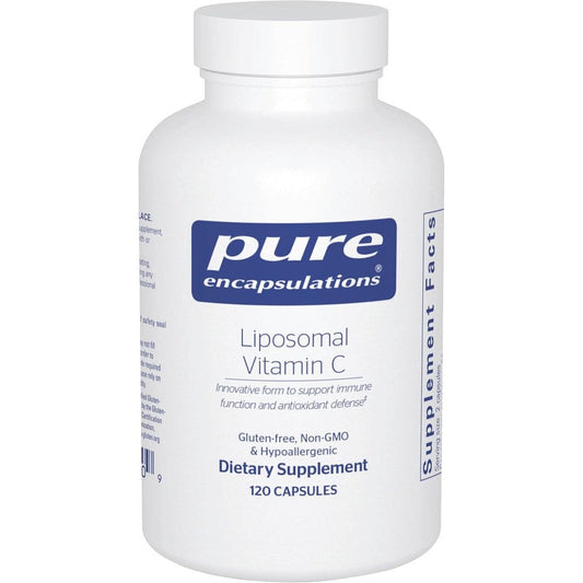 Pure Encapsulations Liposomal Vitamin C 120 Vegan Capsules front view bottle for premium immune support
