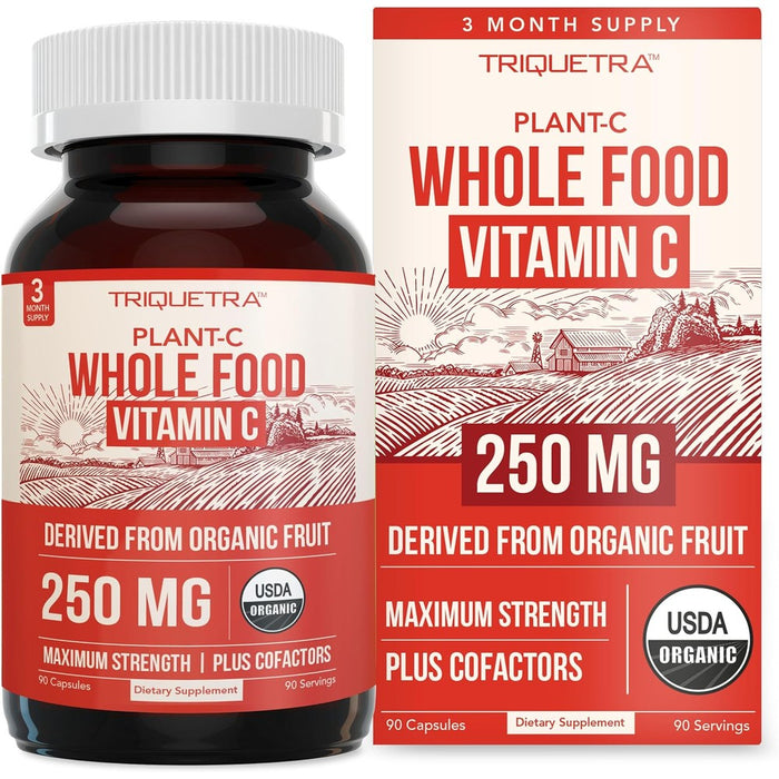 Triquetra Health organic vitamin C supplement front view bottle