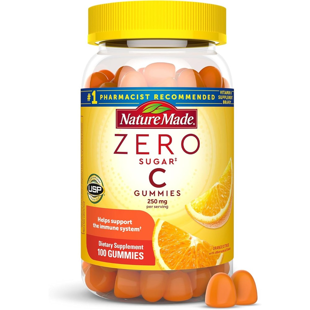 Nature Made Zero Sugar Vitamin C Gummies front view bottle