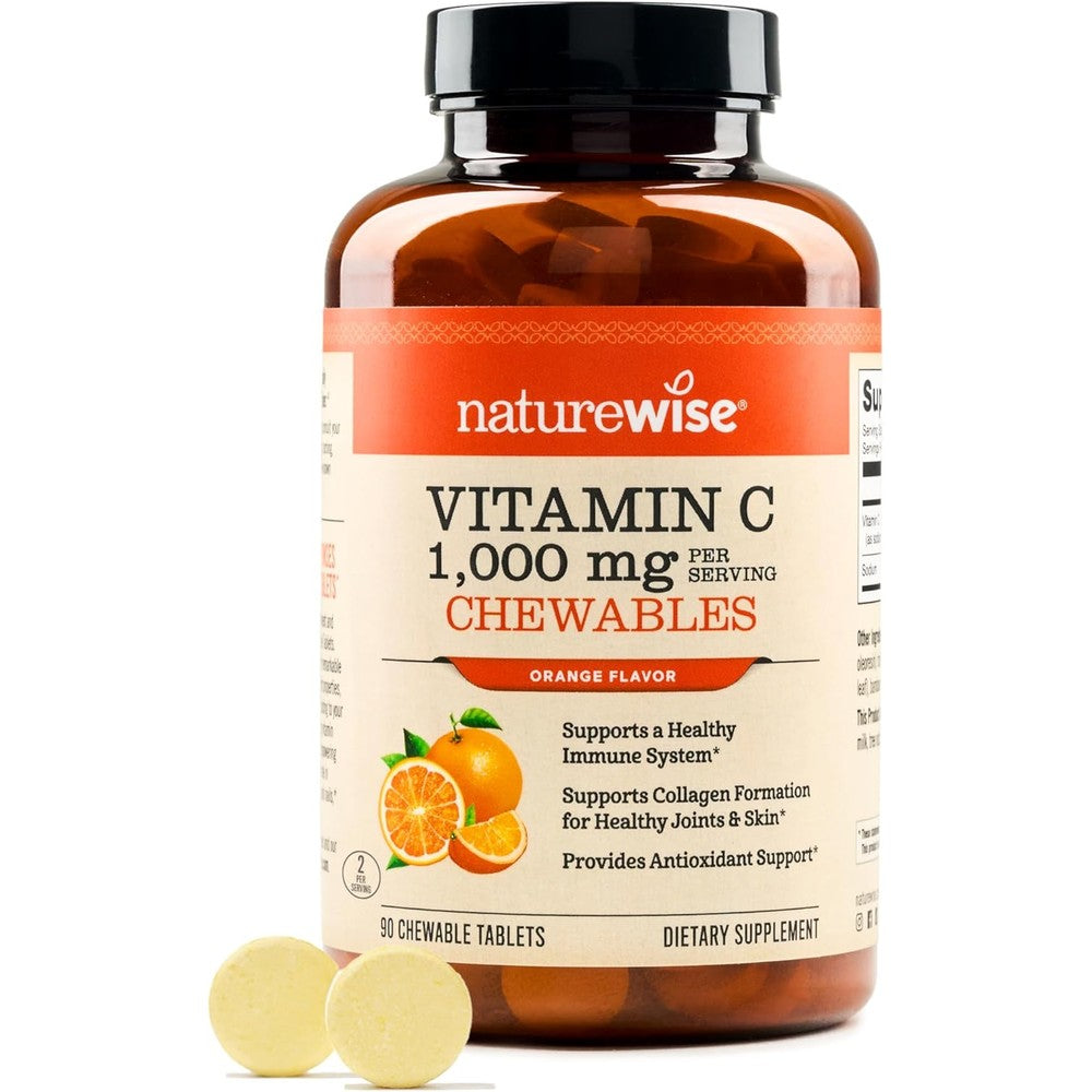 NatureWise vitamin c chewable 1000mg front bottle view