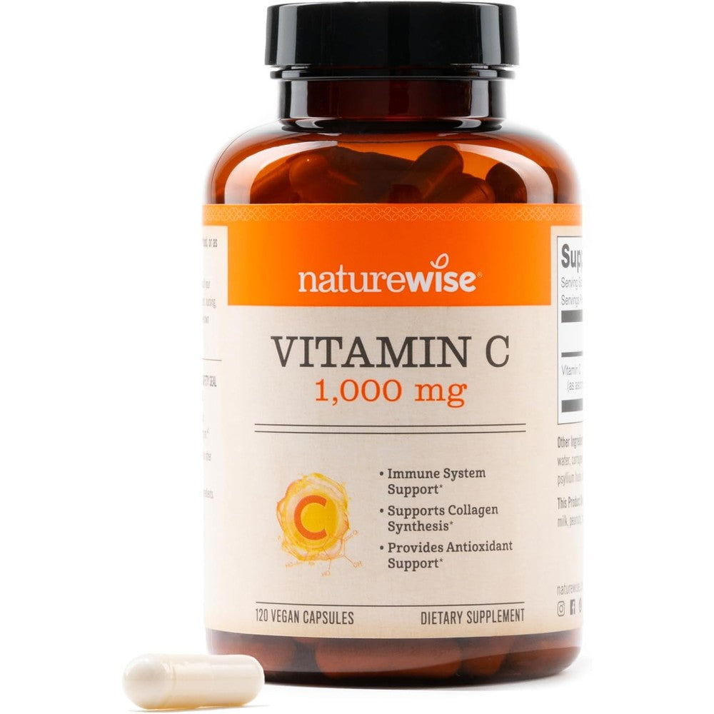 NatureWise Vitamin C 1000mg capsules front product label view