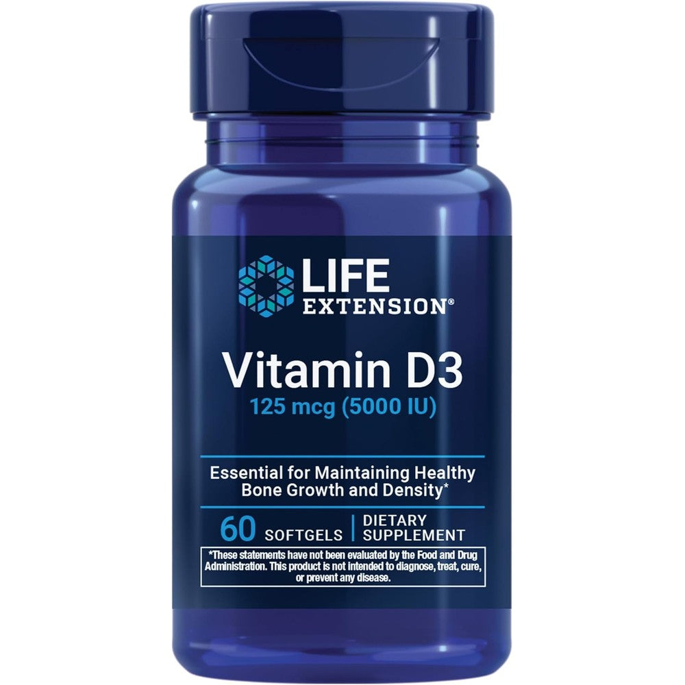 Life Extension Vitamin D3 front view bottle packaging
