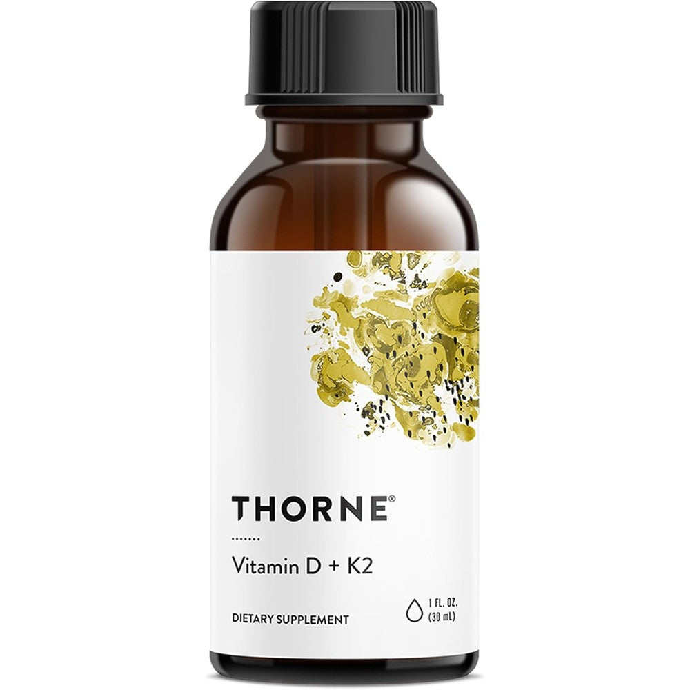 Thorne Vitamin D and K2 Liquid supplement bottle front view