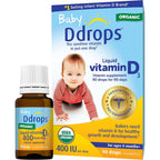 Ddrops Baby Vitamin D3 liquid supplement front view packaging and bottle