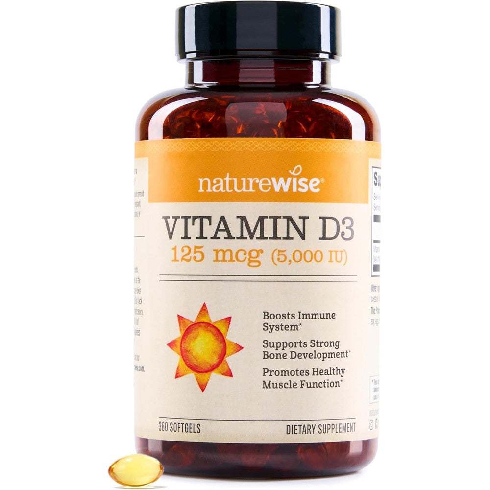 NatureWise Vitamin D3 5000 IU front view packaging bottle