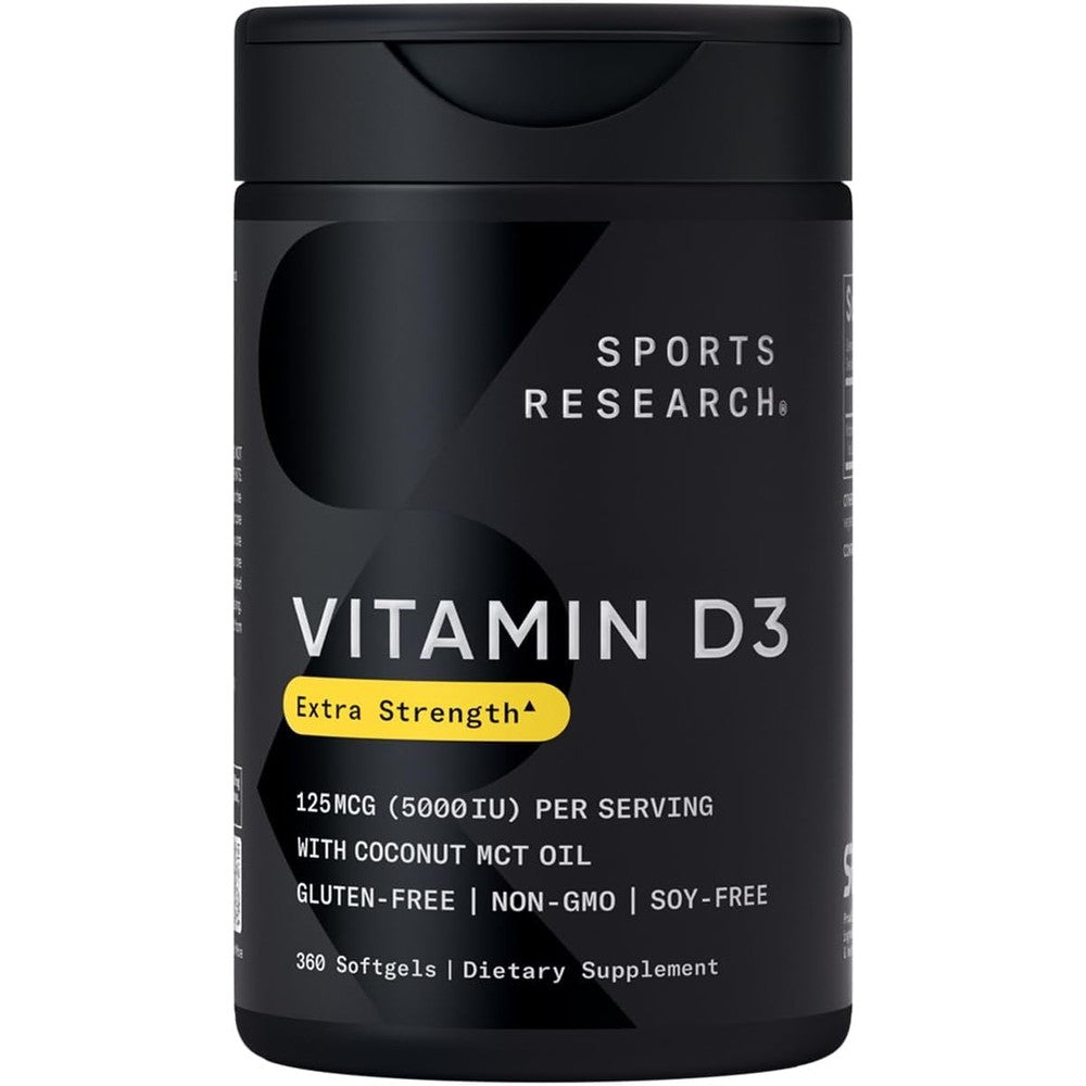 Sports Research Vitamin D3 5000 IU front view bottle
