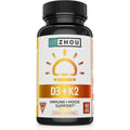 Zhou Nutrition Vitamin D3 and K2 front view bottle packaging