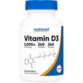 Nutricost Vitamin D3 5000 IU 240 Softgels front product label view