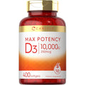 Carlyle Vitamin D3 10000 IU Softgels front product bottle view